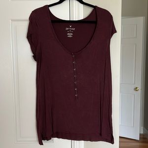 Burgundy A&E soft and sexy t shirt